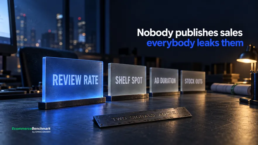 A night desk where four upright frosted glass panels stand in a receding row, each sandblasted with one demand signal, the nearest lit blue and the rest dimmer behind it